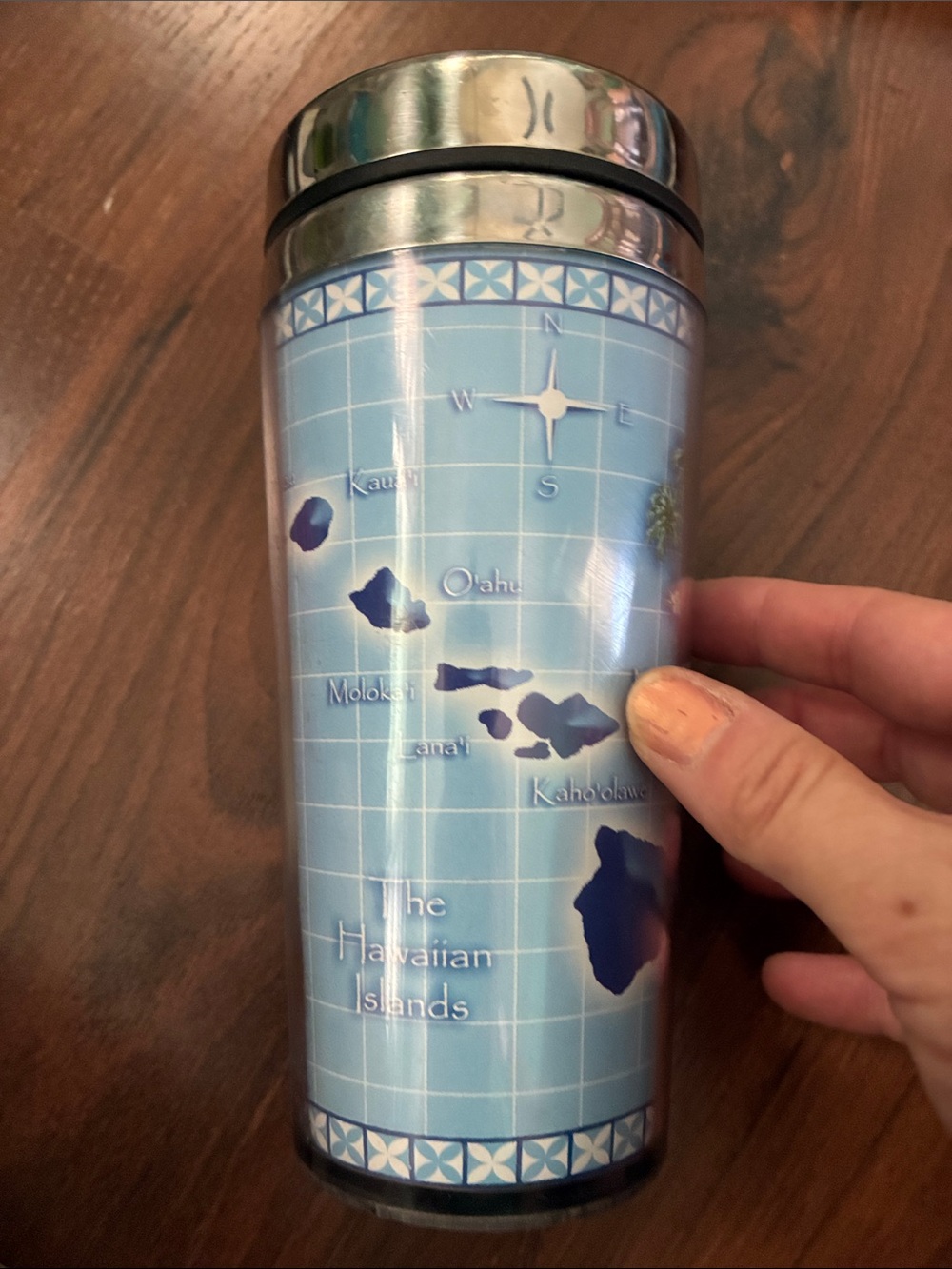 Vintage Blue Hawaiian Islands Travel Tumbler